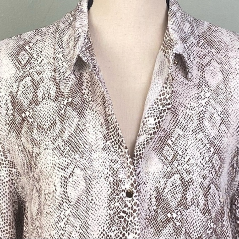 Zara Basic Brown/Cream Snakeskin Pattern Asymmetr… - image 4